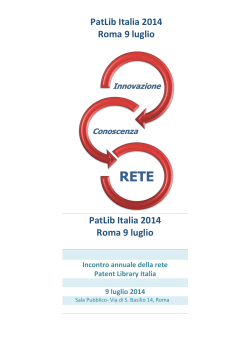 PatLib Italia 2014 Roma 9 luglio - Ufficio Italiano Brevetti e Marchi