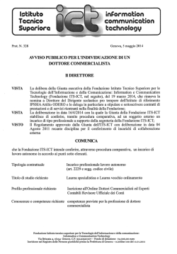 bando completo - Benvenuto sul portale Its ICT!!!