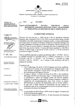 DIRETTORE GENERALE - Azienda Ospedaliera della Valtellina e