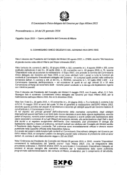 il Commissario Unico delegato del Governo per Expo Milano 2015