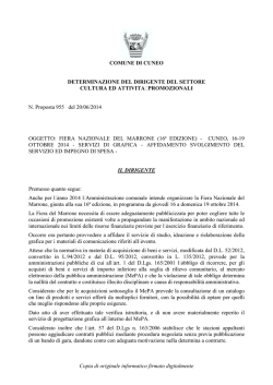 Copia di originale informatico firmato digitalmente COMUNE DI