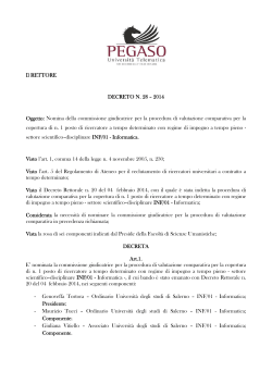 Decreto Nomina Commissione - Università Telematica Pegaso