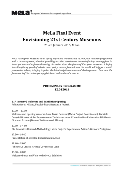 MeLa Final Event Envisioning 21st Century Museums