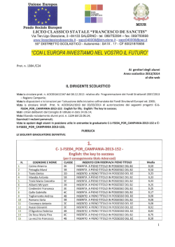 First-Advanced - Liceo Classico Statale "F. De Sanctis"