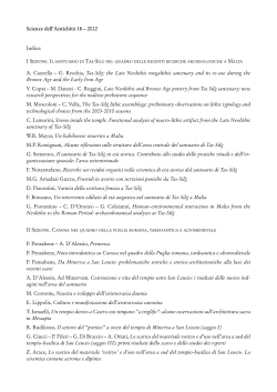 Indice volume 18 - Universit&agrave; di Roma