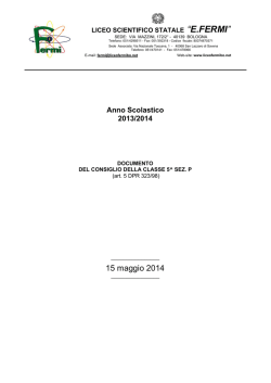 Documento 15 maggio Classe 5 sez. P