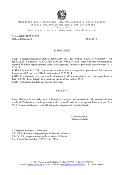decreto-utilizz-e-as.. - Ufficio Scolastico Provinciale – Pistoia