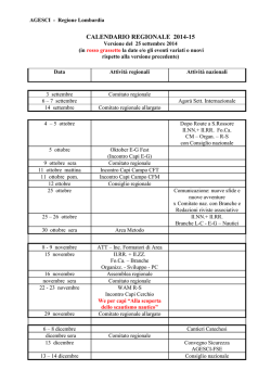 Calendario 2014/2015 - Lombardia