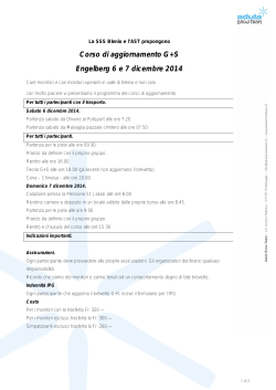 Corso di aggiornamento G+S Engelberg 6 e 7 dicembre 2014