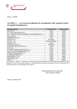 di capitali in liquidazione - Camera di Commercio di Latina