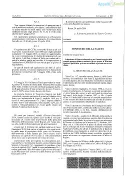 Decreto Ministero Salute 22/4/2014