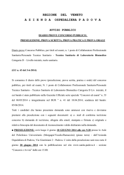 Ins-GU-calendario TECNIC LABOR - Azienda Ospedaliera di Padova