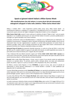 Spazio ai giovani talenti italiani a Milan Games Week