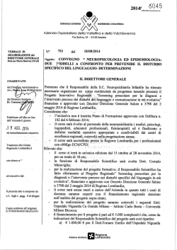 DIRETTORE GENERALE - Azienda Ospedaliera della Valtellina e