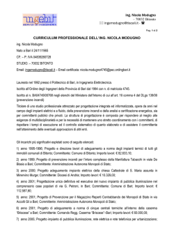 ing. Nicola Modugno - Comune di Bitonto