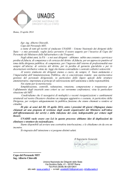 Egr. ing. Alberto Chiovelli, Capo del Personale MIT, a