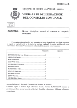 Deliberazione consiliare n. 10 disciplina servizi mensa e trasporto