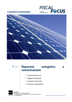 N. 11 Risparmio energetico e comunicazione