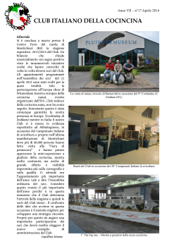 ANNO VII – N°17 Aprile 2014 - CLUB ITALIANO DELLA COCINCINA