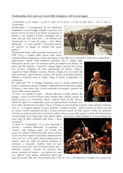 TANDARANDAN, i suoni della Lunigiana e del Levante ligure