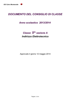 Documento 15 maggio 2014 5 A Itis - Istituto Secondario Superiore