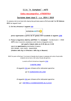 I.I.S. “A. Castigliano” – ASTI Codice meccanografico: ATRI007016