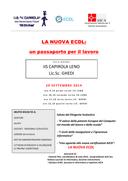 LA NUOVA ECDL: un passaporto per il lavoro IIS CAPIROLA LENO