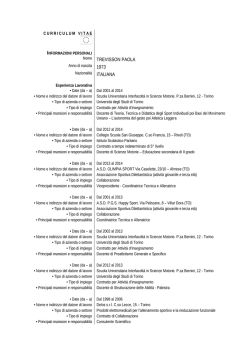 Curriculum Vitae - CampusNet - Università degli Studi di Torino