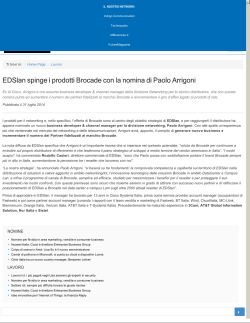 EDSlan spinge i prodotti Brocade con la nomina di Paolo Arrigoni