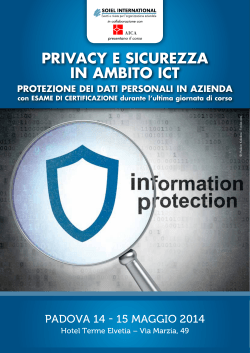 PRIVACY E SICUREZZA IN AMBITO ICT
