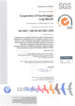 ISO 9001:2008 - Cooperativa Morelli