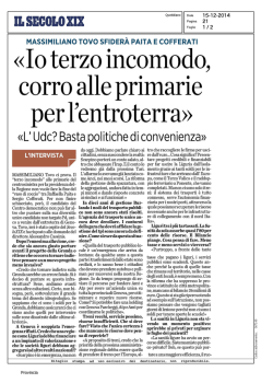 Il SecoloXIX Intervista Tovo