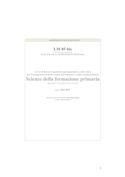 LM85bis- Piano degli studi (II, III e IV anno) A.A. 2014-2015