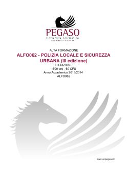 ALFO062 - POLIZIA LOCALE E SICUREZZA URBANA (III edizione)