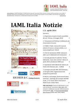 IAML Italia Notizie, aprile 2014