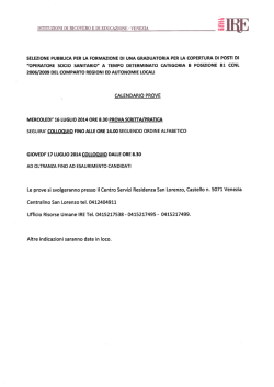 ISTITUZIONI DI RICOVERO E DI EDUCAZIONE - VENEZIA ﬁII Imi