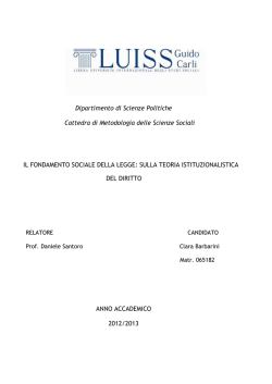 Dipartimento di Scienze Politiche Cattedra di Metodologia delle
