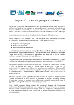 Progetto iPC… e non solo, prosegue il confronto.