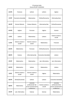 IS Lorenzo Lotto Orario IPC/IFP 15/9/2014 1A IPC Francese Lettere