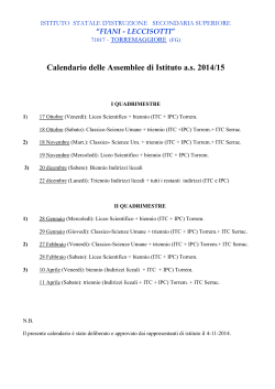 Calendario Assemblee di Istituto a.s. 2014-2015 - Fiani