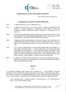 decreto di nomina della Commissione giudicatrice