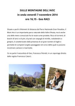 Reportage Rai3 Geo - Parco Naturale Mont Avic