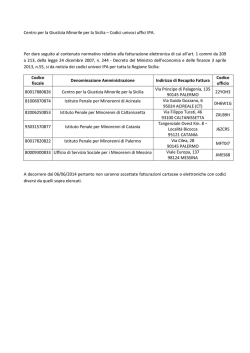 Codici IPA Sicilia - Dipartimento per la Giustizia Minorile