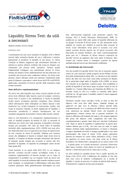 Liquidity Stress Test: da utili a necessari