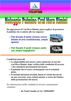 disposizioni per utilizzo pulmini cral