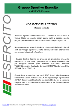 IMA SCAPIN MTB AWARDS - Gruppo Sportivo Esercito