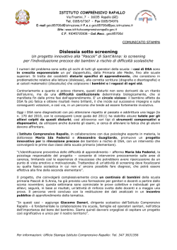 Dislessia sotto screening