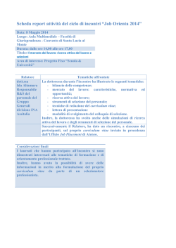 Il mercato del lavoro: ricerca attiva del lavoro e selezioni