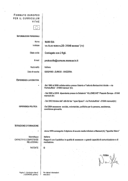 CV Assessore Ida Nani