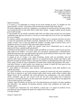 Ill.mo signor. Presidente del Consiglio dei Ministri Dott